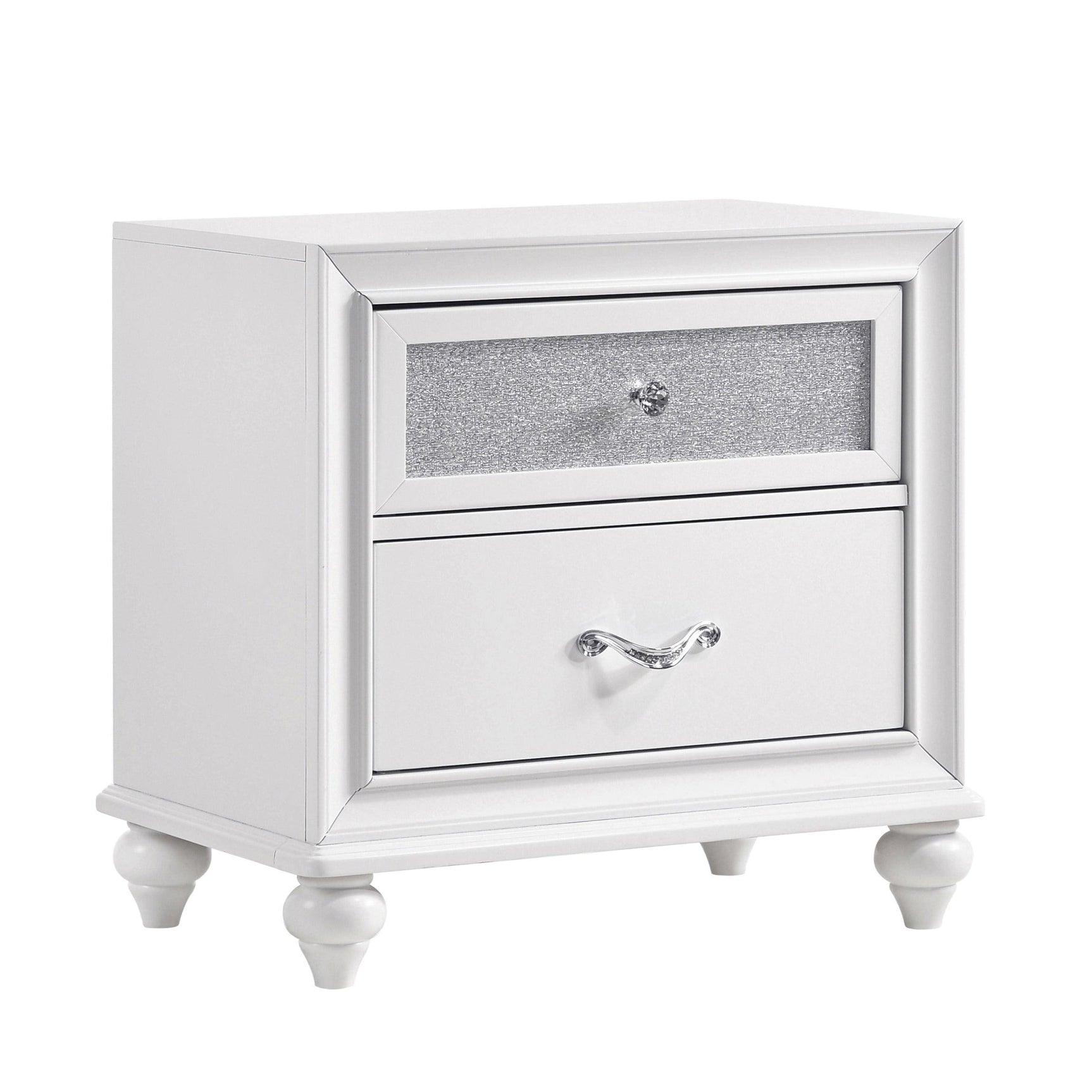 Barzini White Wingback Tufted Bedroom Set - Ella Furniture