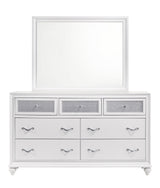 Barzini White Wingback Tufted Bedroom Set - Ella Furniture