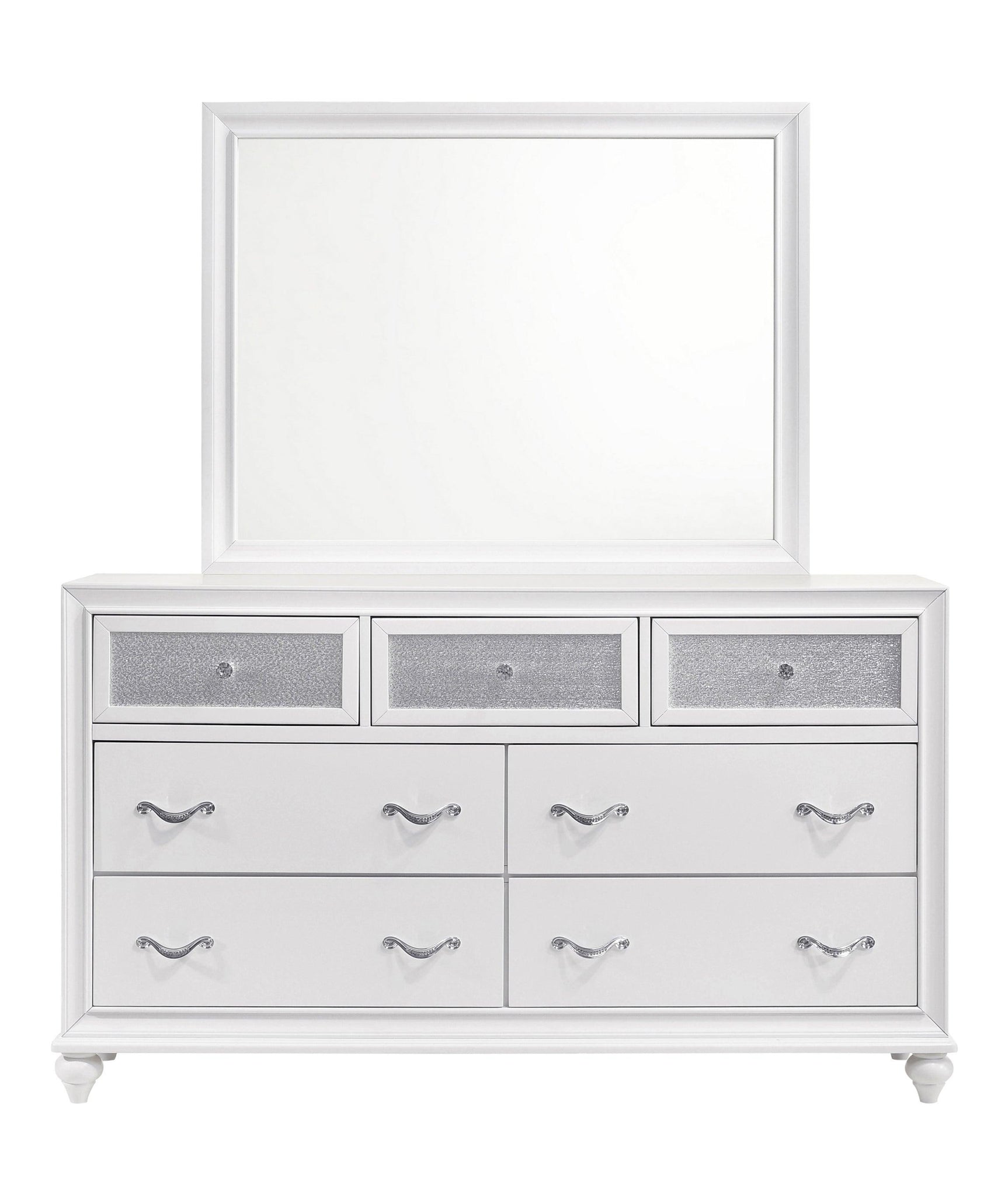 Barzini White Wingback Tufted Bedroom Set - Ella Furniture