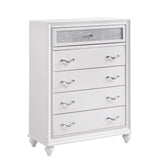 Barzini White Wingback Tufted Bedroom Set - Ella Furniture