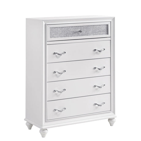 Barzini White Wingback Tufted Bedroom Set - Ella Furniture