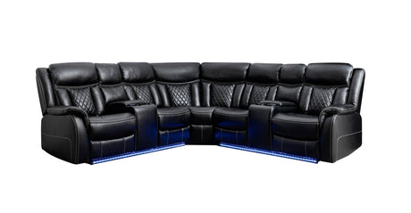 Batman Black Power Reclining Sectional - Ella Furniture