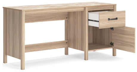 Battelle Tan 60" Home Office Desk - Ella Furniture