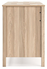 Battelle Tan 60" Home Office Desk - Ella Furniture