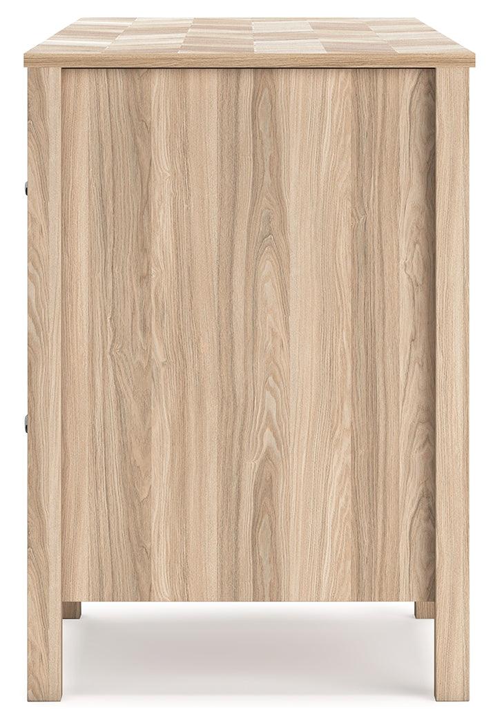 Battelle Tan 60" Home Office Desk - Ella Furniture