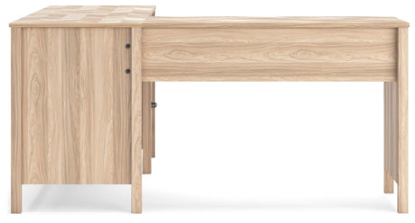 Battelle Tan 60" Home Office Desk With Return - Ella Furniture