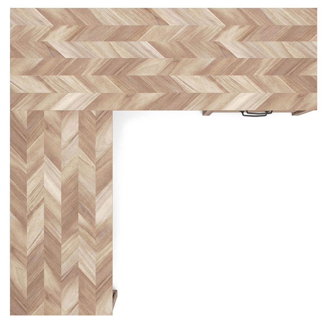 Battelle Tan 60" Home Office Desk With Return - Ella Furniture