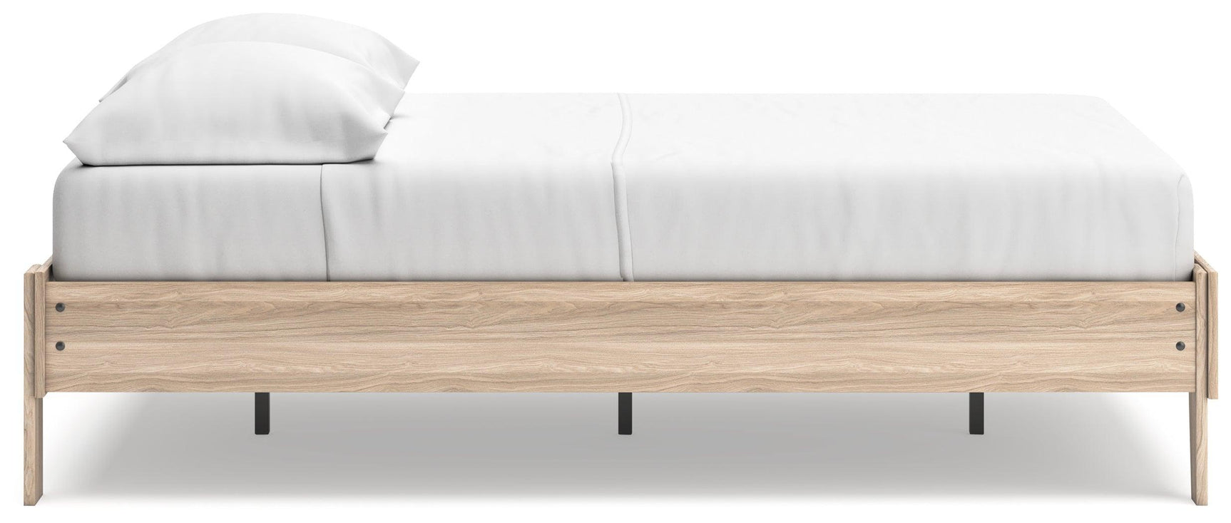 Battelle Tan Full Platform Bed - Ella Furniture