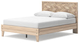 Battelle Tan Queen Panel Platform Bed - Ella Furniture