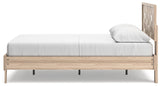 Battelle Tan Queen Panel Platform Bed - Ella Furniture
