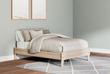 Battelle Tan Queen Platform Bed - Ella Furniture