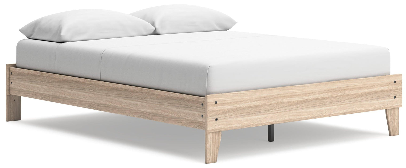 Battelle Tan Queen Platform Bed - Ella Furniture