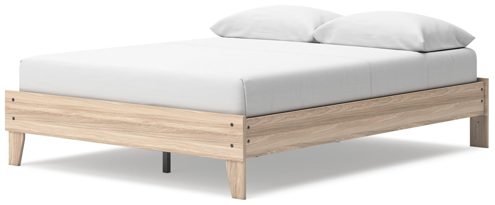 Battelle Tan Queen Platform Bed - Ella Furniture