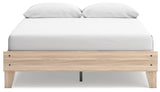 Battelle Tan Queen Platform Bed - Ella Furniture