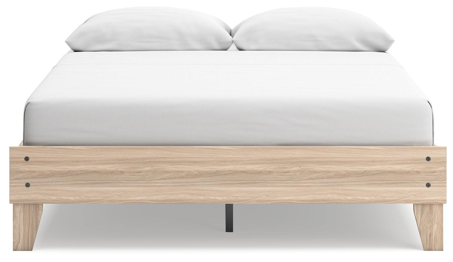 Battelle Tan Queen Platform Bed - Ella Furniture