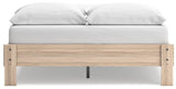Battelle Tan Queen Platform Bed - Ella Furniture