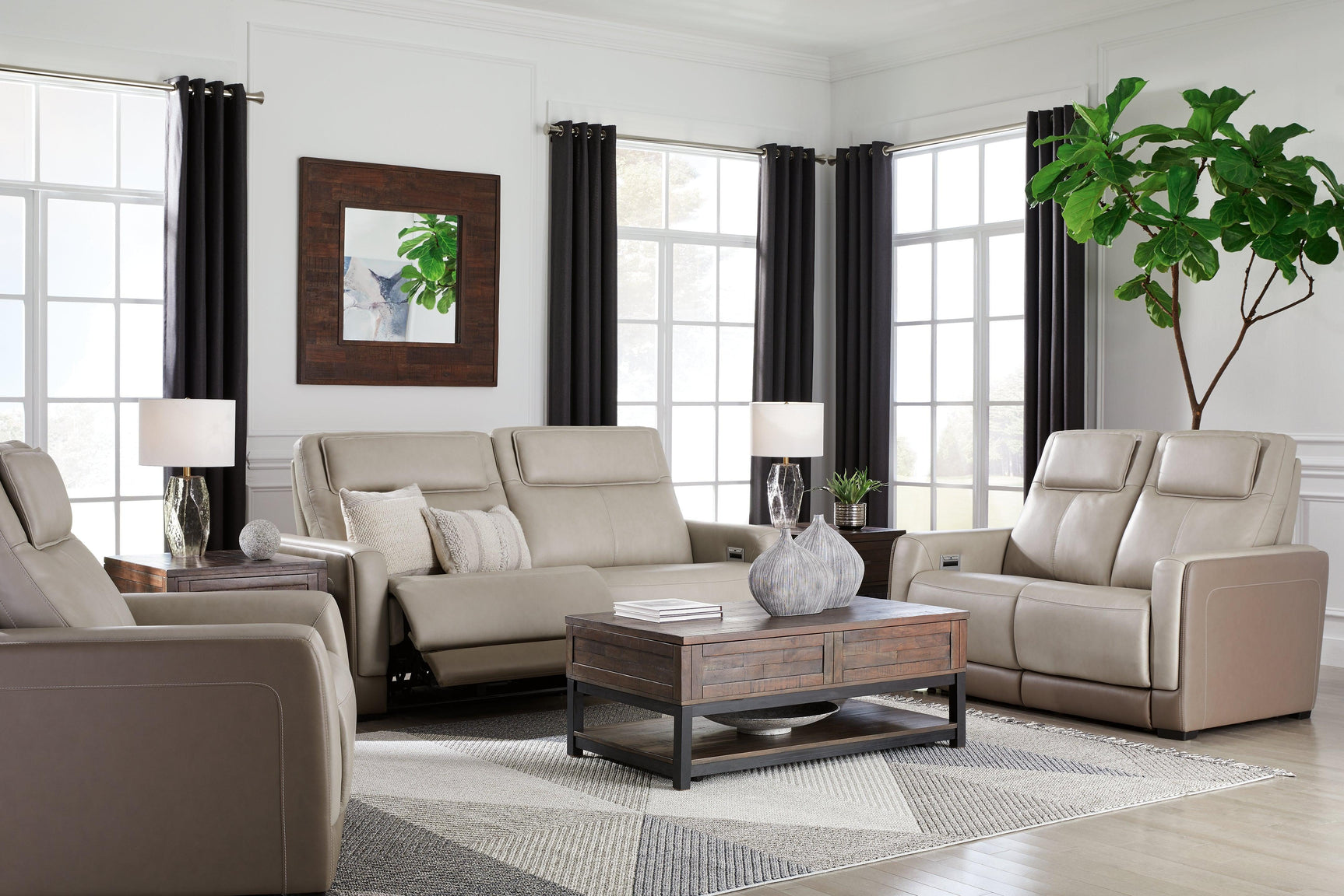 Battleville Almond Sofa, Loveseat And Recliner - Ella Furniture