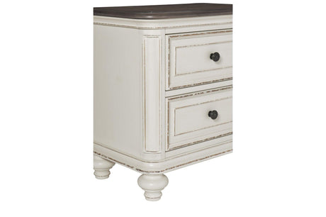 Baylesford Antique White Contemporary Solid Wood Fabric Upholstered Tufted Panel Bedroom Set - Ella Furniture