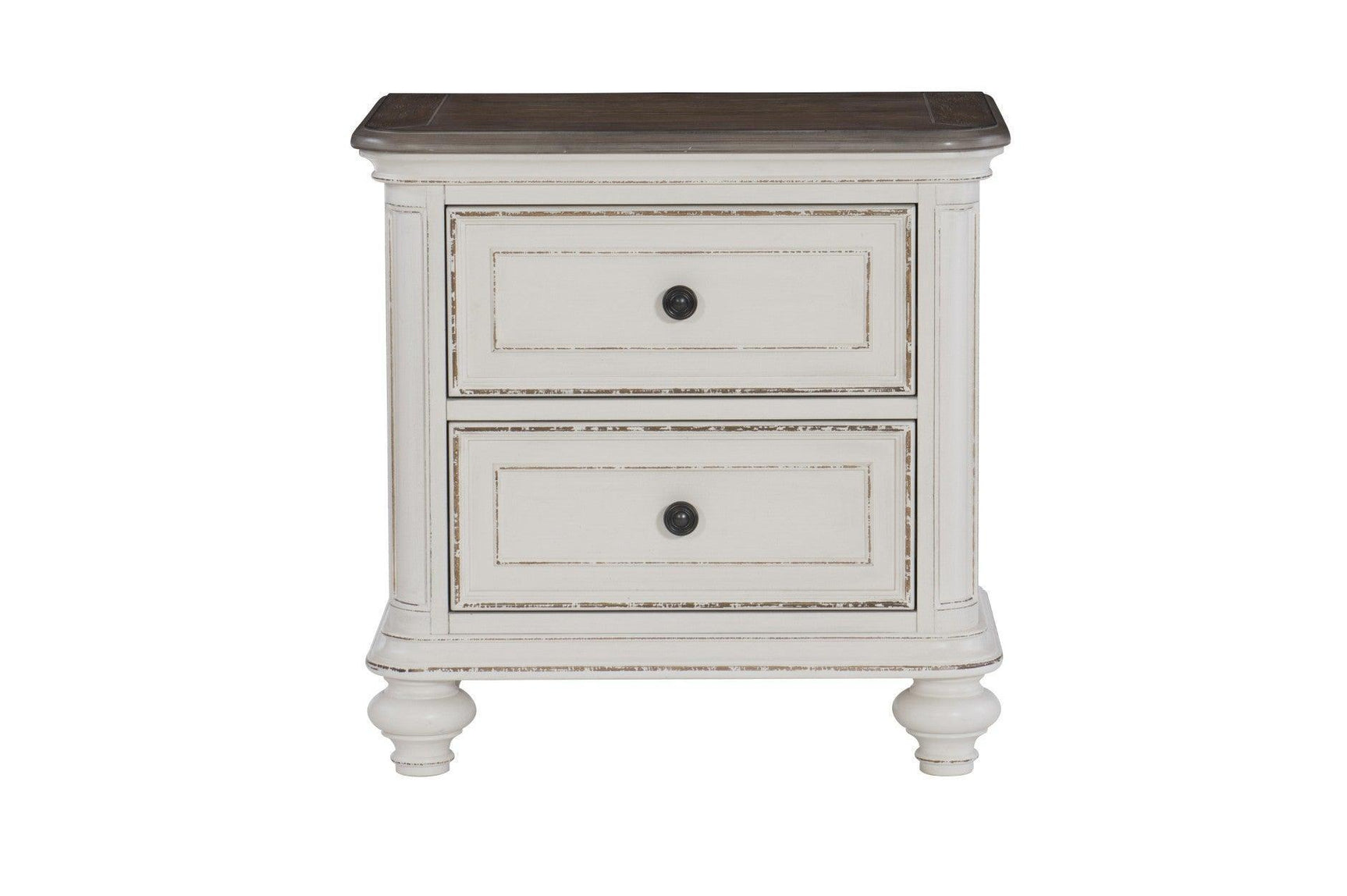 Baylesford Antique White Contemporary Solid Wood Fabric Upholstered Tufted Panel Bedroom Set - Ella Furniture