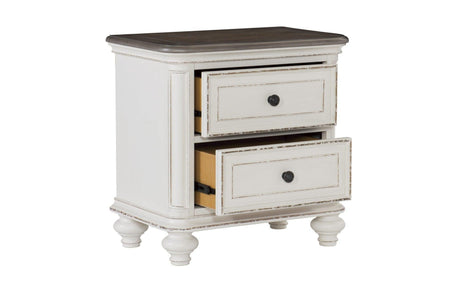Baylesford Antique White Contemporary Solid Wood Fabric Upholstered Tufted Panel Bedroom Set - Ella Furniture