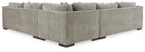 Bayless Smoke 3-Piece Sectional With Ottoman - Ella Furniture