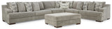 Bayless Smoke 4-Piece Sectional With Ottoman - Ella Furniture