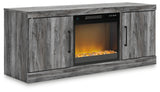 Baystorm Gray 64" TV Stand with Electric Fireplace - Ella Furniture