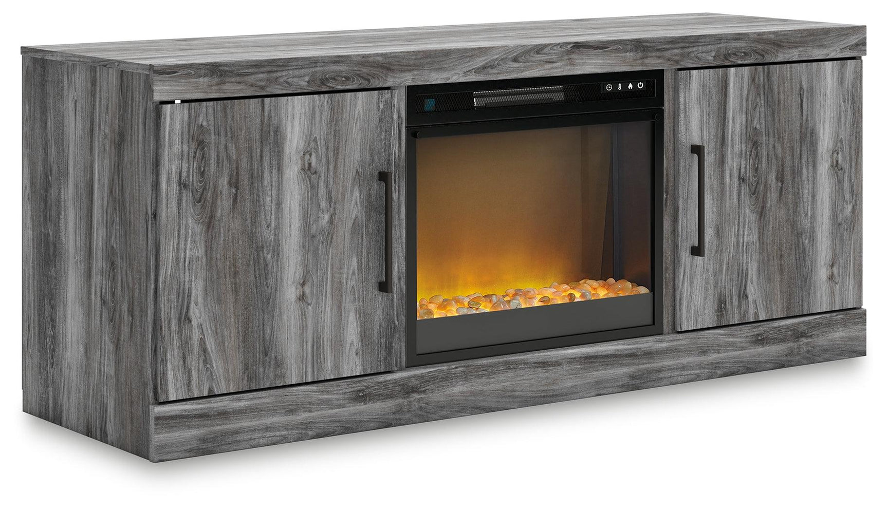 Baystorm Gray 64" TV Stand with Electric Fireplace - Ella Furniture