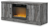 Baystorm Gray 64" TV Stand with Electric Fireplace - Ella Furniture