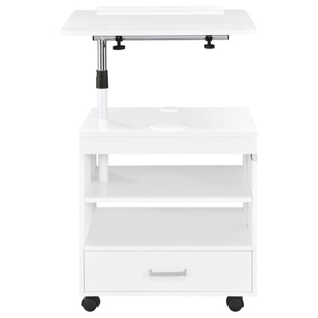 Lerma 1-Drawer Adjustable Tray Top Nightstand with Speaker White High Gloss — product image 9