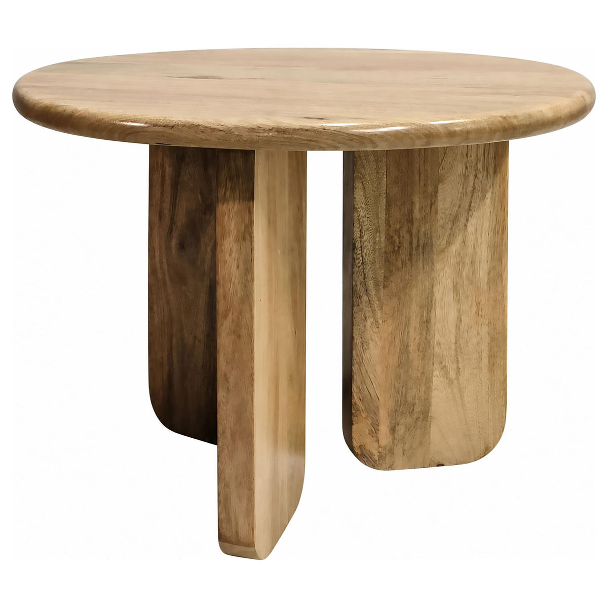 Dale Sculptural Round Solid Mango Wood End Table Natural Mango — product view