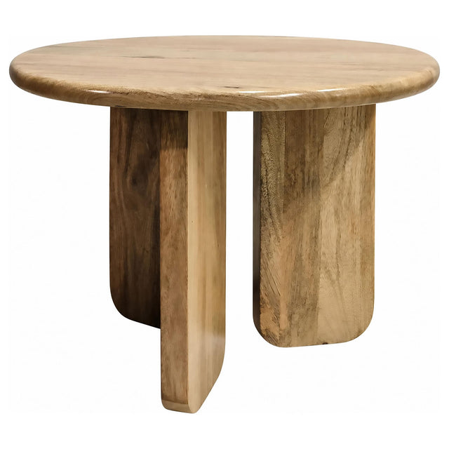 Dale Sculptural Round Solid Mango Wood End Table Natural Mango — product view