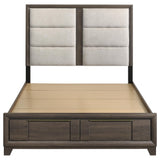 Farre Eastern King Upholstered Storage Platform Bed Dark Brown — product image 4