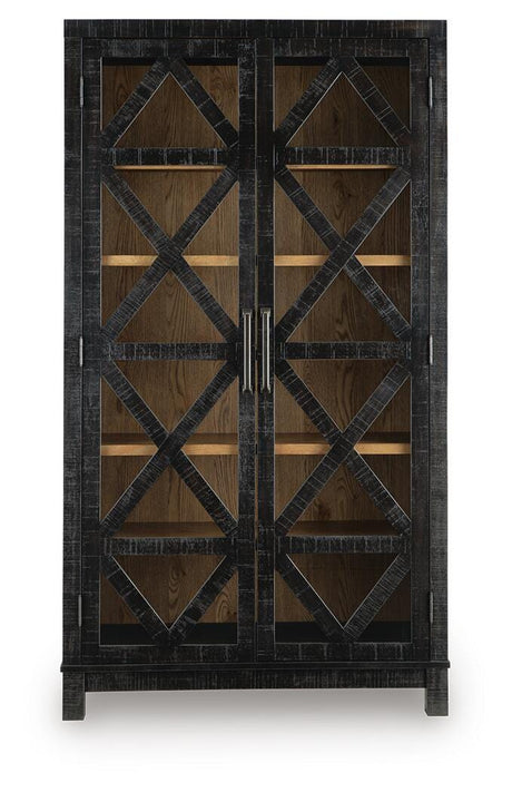 Christop Black/Brown Accent Cabinet — front view