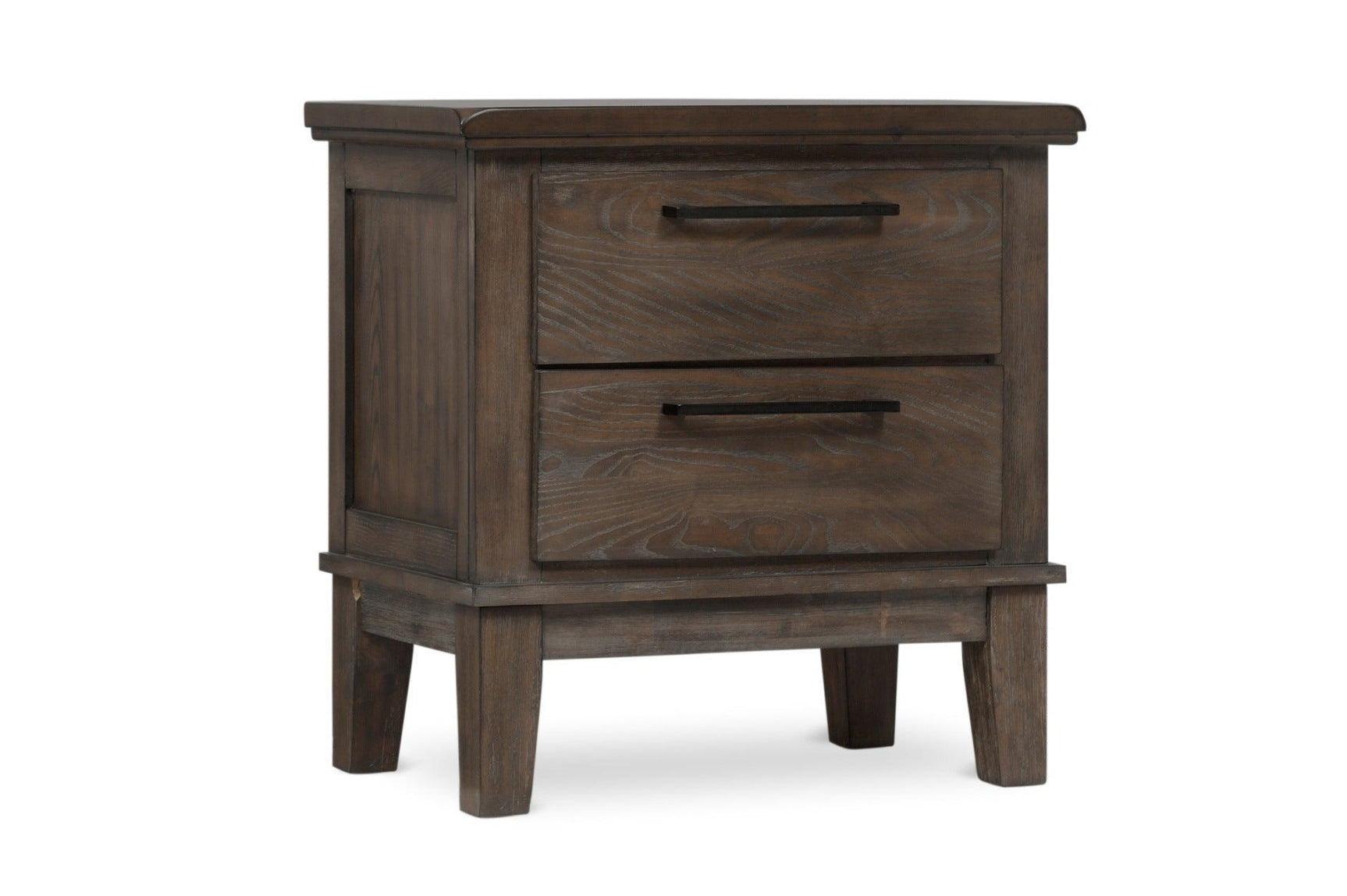 Gray Modern Traditional Solid Wood Veneers Fabric Upholstered Tufted Shelves Bedroom Set - Ella Furniture