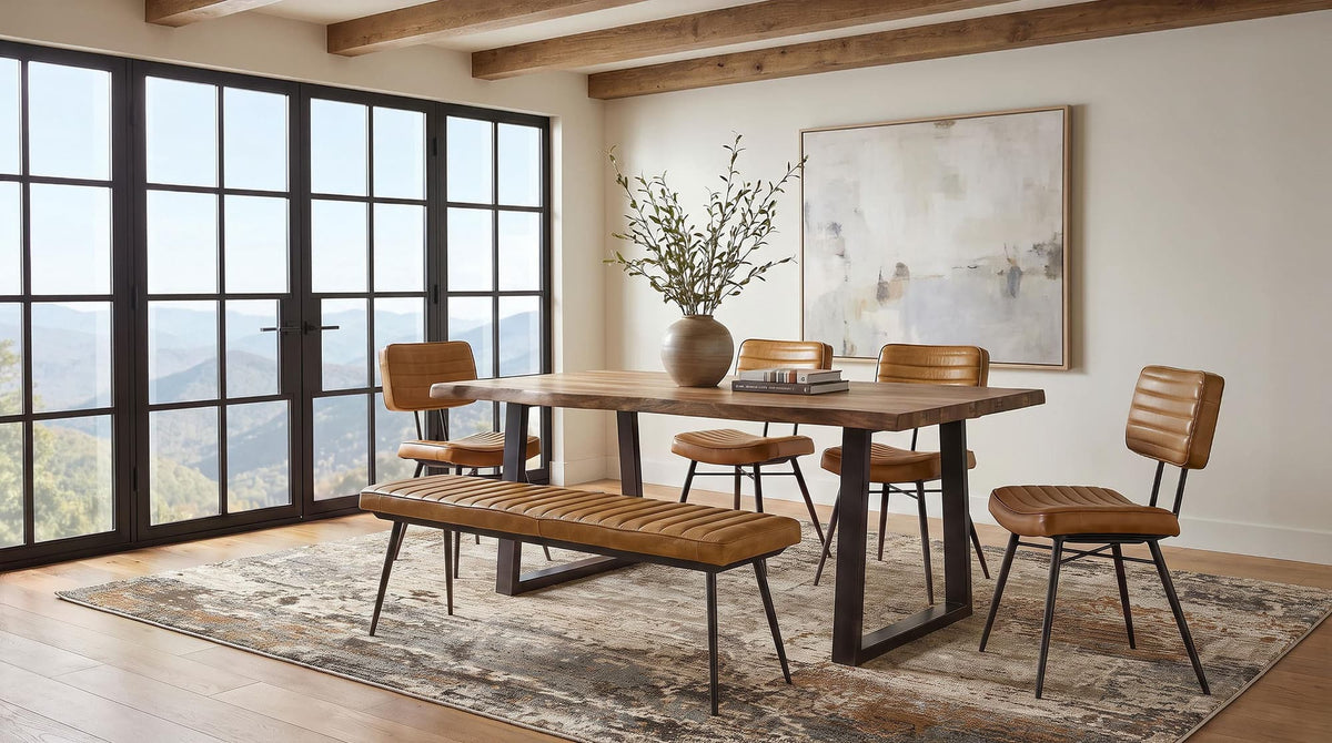 Selwyn 80-inch Live Edge Solid Wood Dining Table Light Sheesham — product image 9