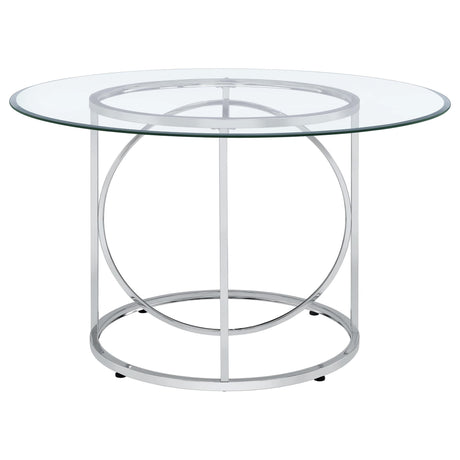 Levy 48-inch Round Glass Top Dining Table Chrome — product image 4