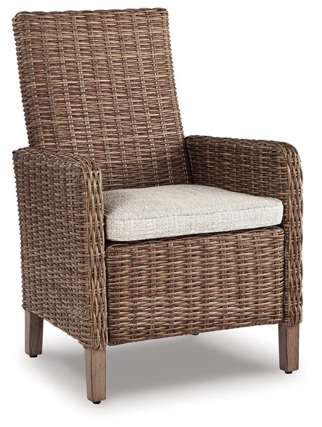 Beachcroft Beige Outdoor Dining Table And 4 Chairs And Bench PKG000284 - P791-600 | P791-625 | P791-601 | P791-601A - Ella Furniture