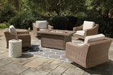 Beachcroft Beige Outdoor Dining Table And 4 Chairs PKG014430 - P791-773 | P791-821 | P791-821 - Ella Furniture