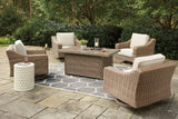 Beachcroft Beige Outdoor Dining Table And 4 Chairs PKG014430 - P791-773 | P791-821 | P791-821 - Ella Furniture