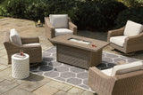 Beachcroft Beige Outdoor Dining Table And 4 Chairs PKG014430 - P791-773 | P791-821 | P791-821 - Ella Furniture