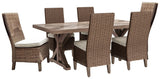 Beachcroft Beige Outdoor Dining Table And 6 Chairs PKG000280 - P791-601 | P791-601 | P791-601 | P791-625 - Ella Furniture