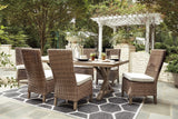 Beachcroft Beige Outdoor Dining Table And 6 Chairs PKG000280 - P791-601 | P791-601 | P791-601 | P791-625 - Ella Furniture