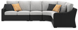 Beachcroft Black 4-Piece Outdoor Sectional - Ella Furniture