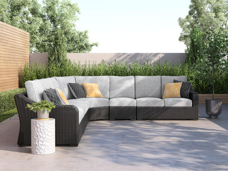 Beachcroft Black/Light Gray 6-Piece Outdoor Sectional from Ella Furniture
