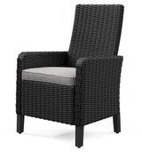 Beachcroft Black/light Gray Outdoor Arm Chair With Cushion (Set Of 2) - Ella Furniture