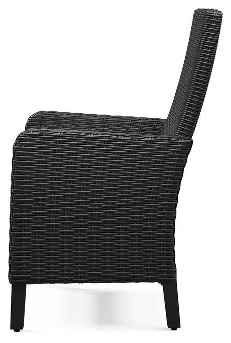 Beachcroft Black/light Gray Outdoor Arm Chair With Cushion (Set Of 2) - Ella Furniture