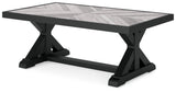 Beachcroft Black/light Gray Outdoor Coffee Table - Ella Furniture