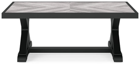 Beachcroft Black/light Gray Outdoor Coffee Table - Ella Furniture