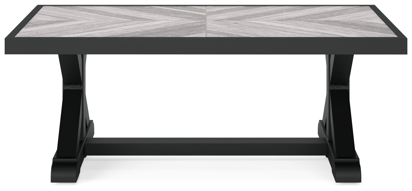 Beachcroft Black/light Gray Outdoor Coffee Table - Ella Furniture